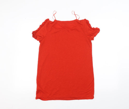 Papaya Womens Red Basic T-Shirt Size S