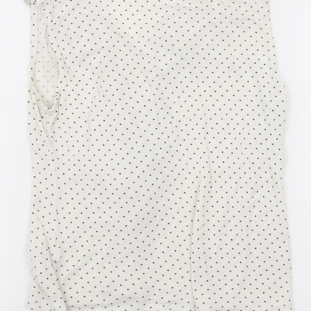 H&M Womens White Polka Dot Basic T-Shirt Size S