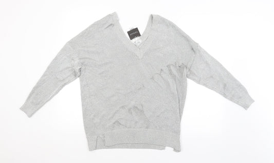 Womens UK Size 12 Topshop Silver Pullover Jumper