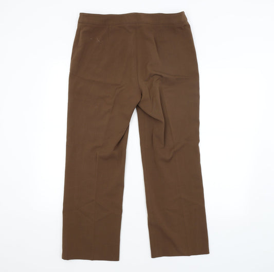 CC Womens Brown Trousers Size 14 L25 in