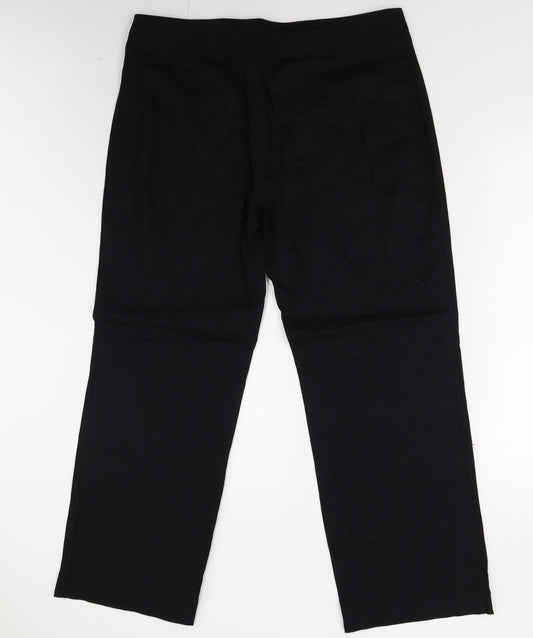 Womens UK Size 16 M&S Regular Fit Black Trousers