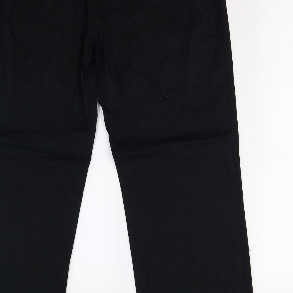 Womens UK Size 16 M&S Regular Fit Black Trousers