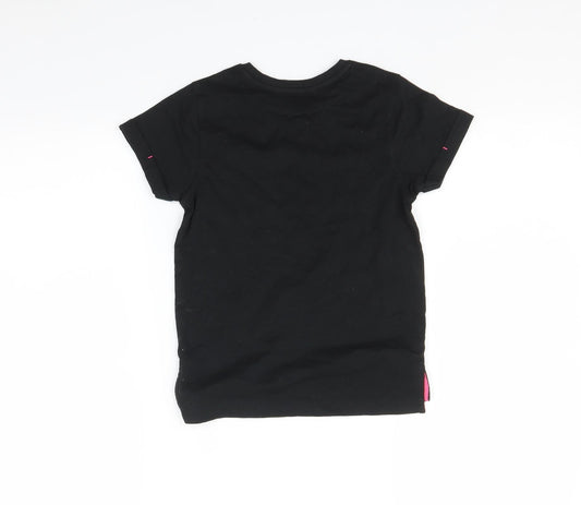 George Girls Black Striped Basic T-Shirt Size 5-6 Years