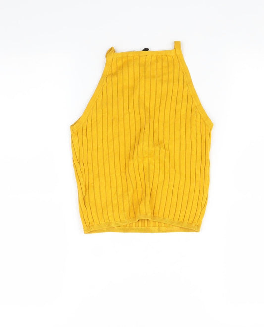H&M Womens Yellow Basic T-Shirt Size S
