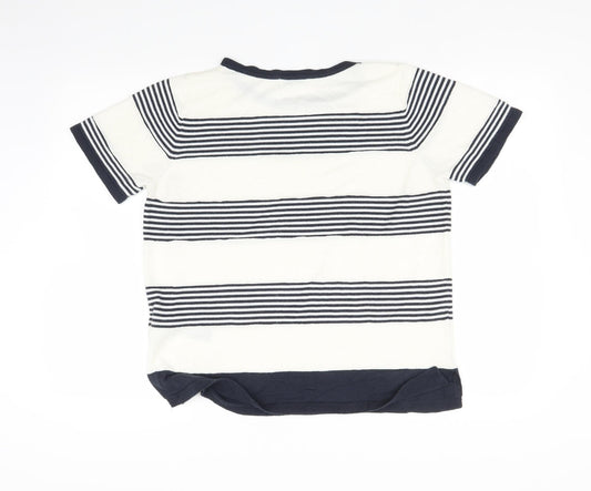 Classic Womens Multicoloured Striped Pullover Jumper Size 12