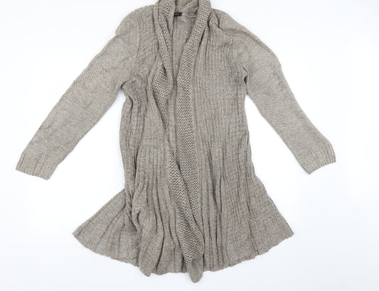 Womens UK Size S ELLE Brown Cardigan Jumper
