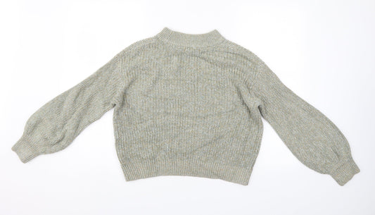Womens UK Size M H&M Green Henley Jumper