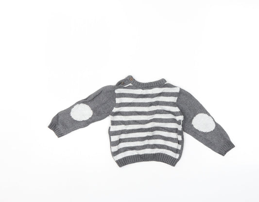 Boboli Boys Grey Pullover Jumper Size 9-12 Months