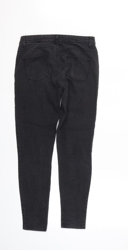 Denim & Co. Womens Black Denim Straight Jeans Size 10 L30 in
