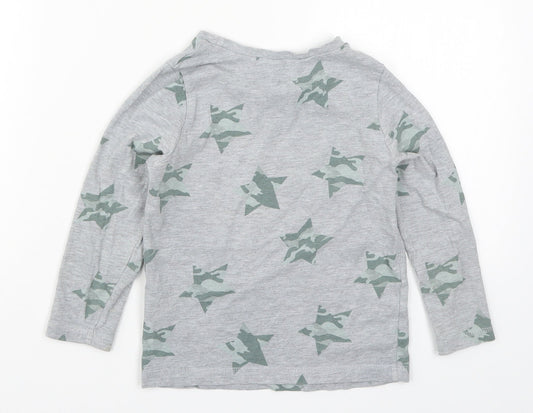George Boys Grey Solid Pyjama Top Size 4-5 Years - Stars
