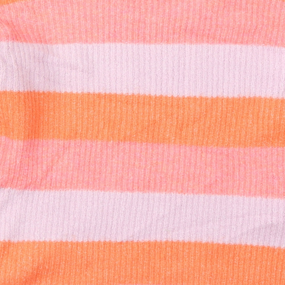 Primark Womens Pink Striped Knit Pullover Jumper Size 4