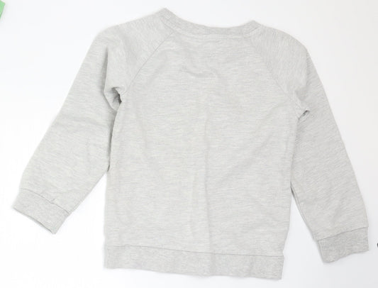 Mac Girls Grey Pullover Sweatshirt Size 5-6 Years - Love Hearts