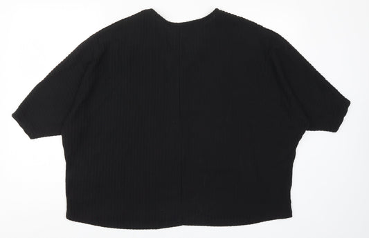 Womens UK Size M New Look Black Basic T-Shirt