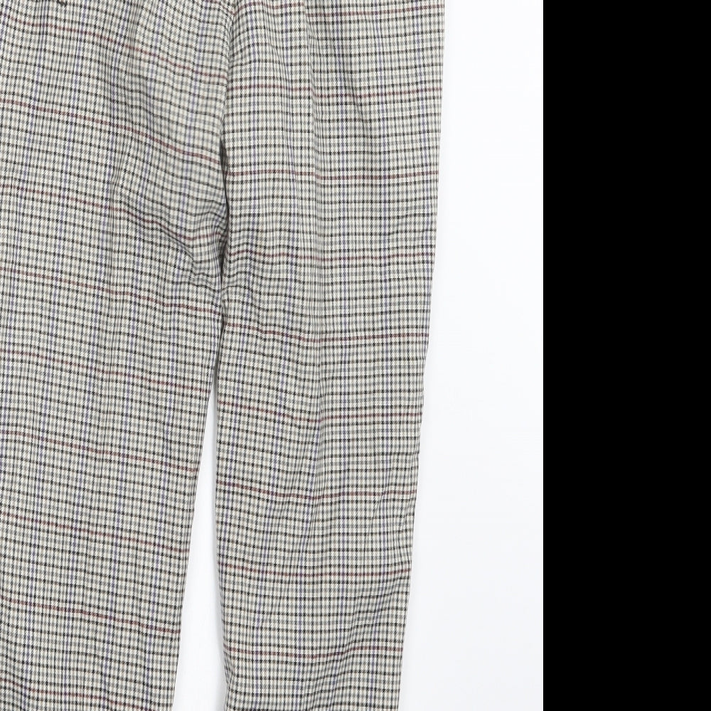 Stradivarius Womens Black Houndstooth Trousers Size XS L25.5 in
