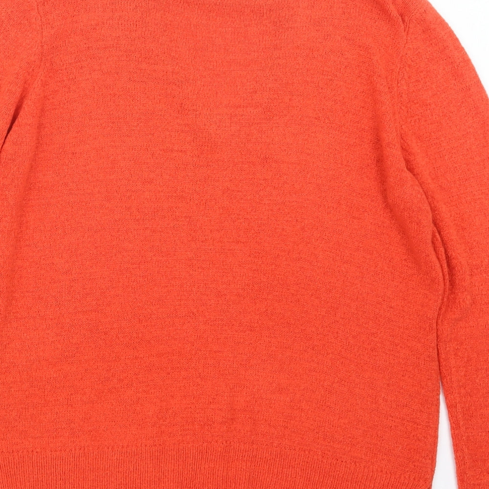 Womens UK Size L Papaya Orange Pullover Jumper