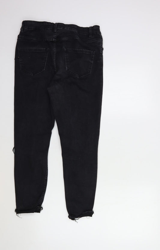 New Look Womens Black Denim Skinny Jeans Size 12 L25 in