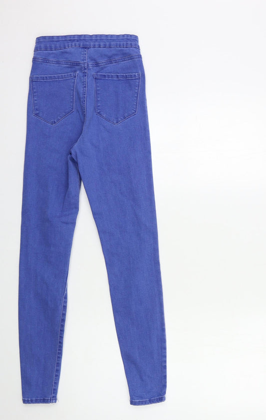 Denim & Co. Womens Blue Denim Skinny Jeans Size 6 L28 in