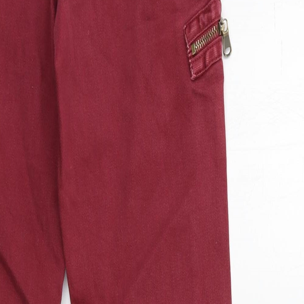 Topshop Womens Red Denim Skinny Jeans Size 6 L29 in