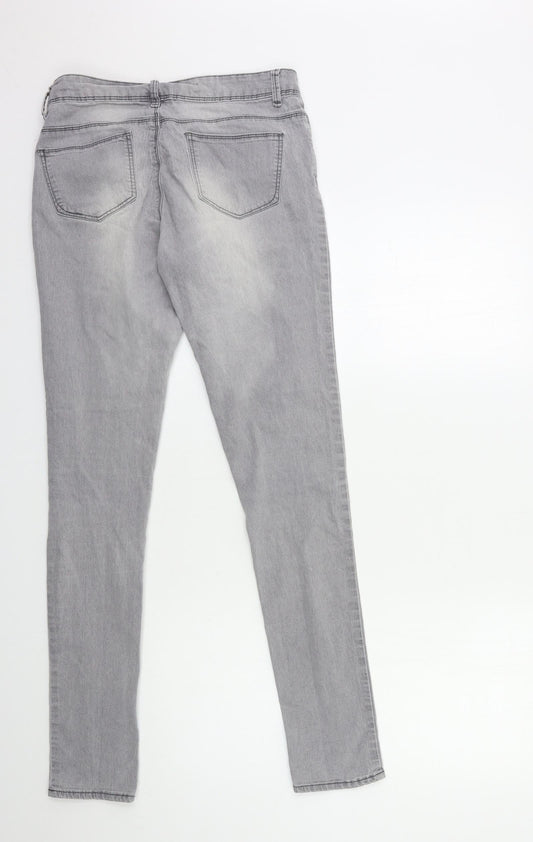 Denim & Co. Womens Grey Denim Skinny Jeans Size 10 L31 in