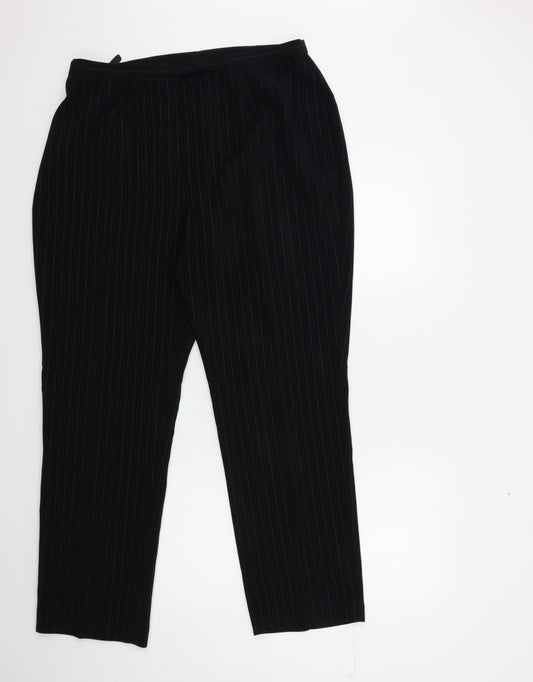 Womens UK Size 18 Etam Regular Fit Black Trousers