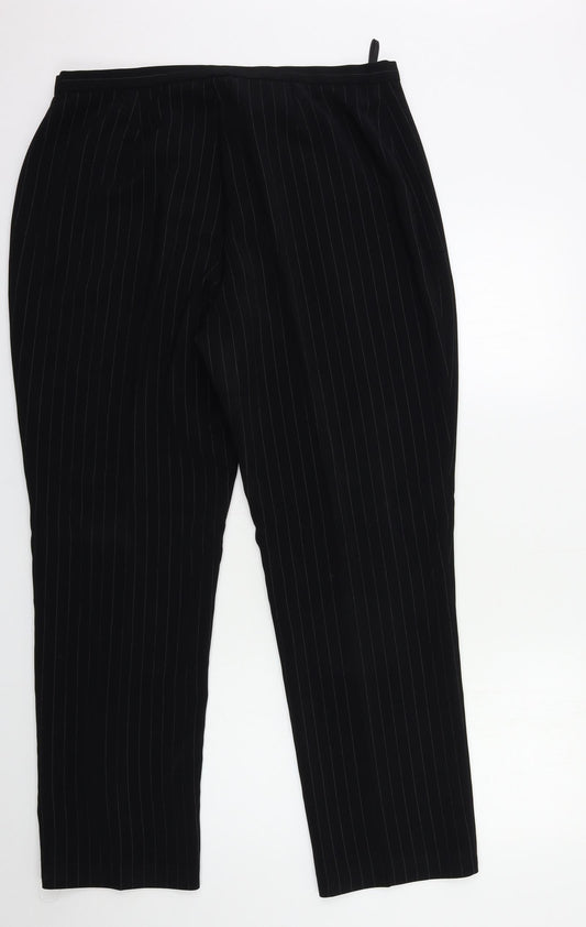 Womens UK Size 18 Etam Regular Fit Black Trousers