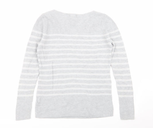 Gap Womens Grey Striped Pullover Jumper Size S