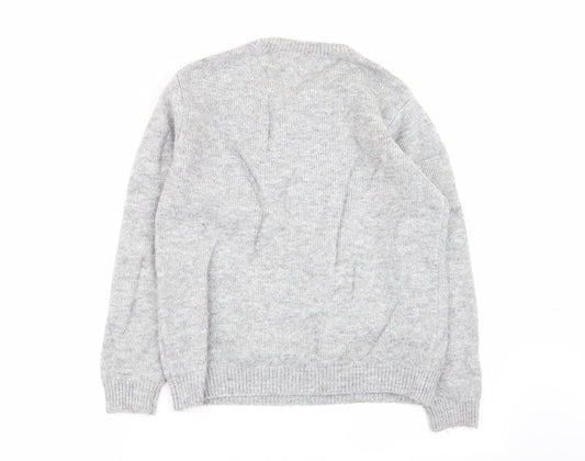 Asda George Womens Grey Floral  Pullover Jumper Size 12