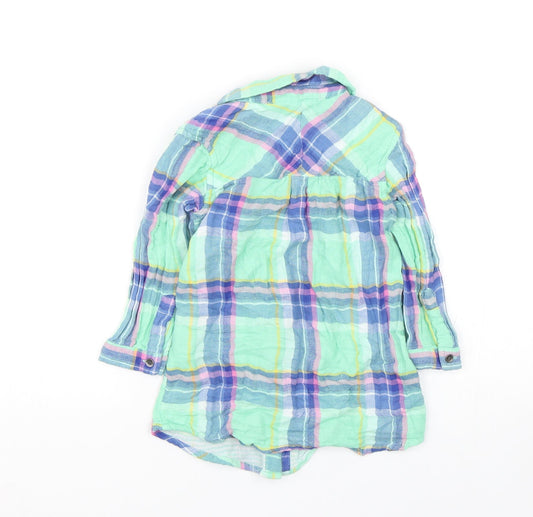 NEXT Girls Green Check Basic Button-Up Size 12-18 Months