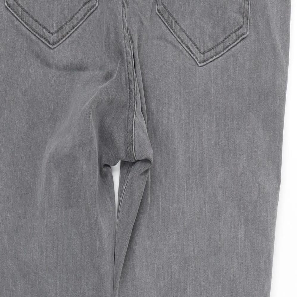 M&S Womens Grey Striped Denim Skinny Jeans Size 12 L25 in