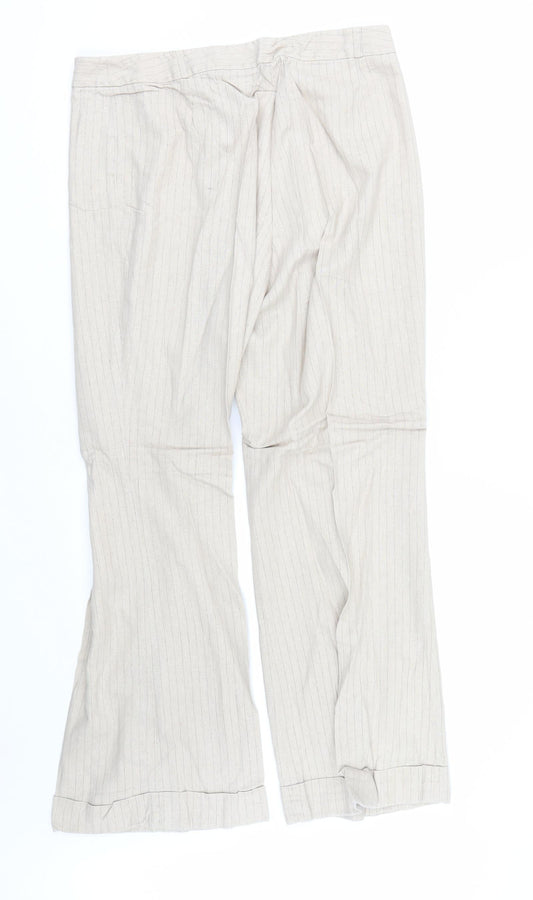 Womens UK Size 16 Dorothy Perkins Regular Fit Beige Trousers