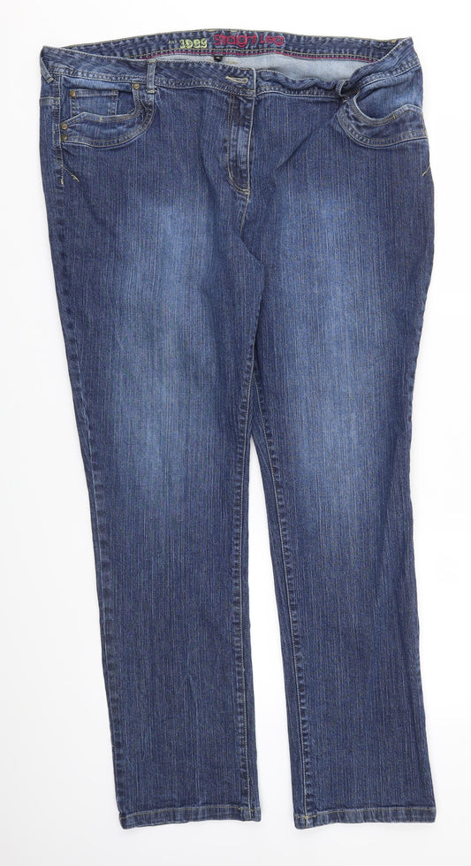 1932 Womens Blue Straight Jeans Size L L32 in