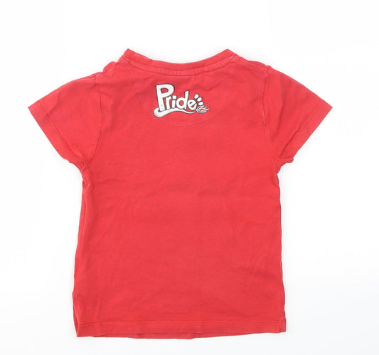 Pride Boys Red Animal Print Basic T-Shirt Size 3-4 Years