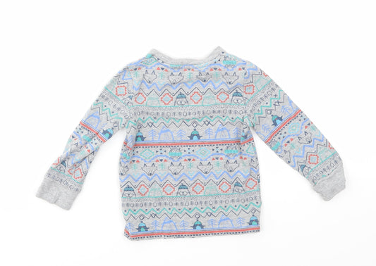 M&S Boys Multicoloured Animal Print Basic T-Shirt Size 9-12 Months