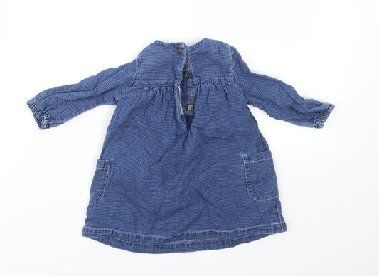 TU Girls Blue Houndstooth Fit & Flare Size 0-3 Months