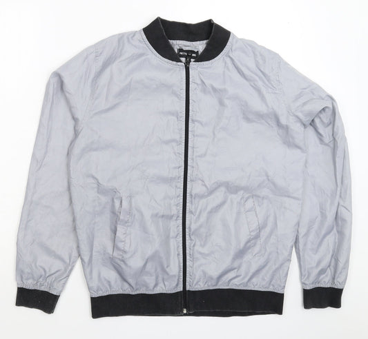 Womens UK Size M PRETTYLITTLETHING Silver Jacket