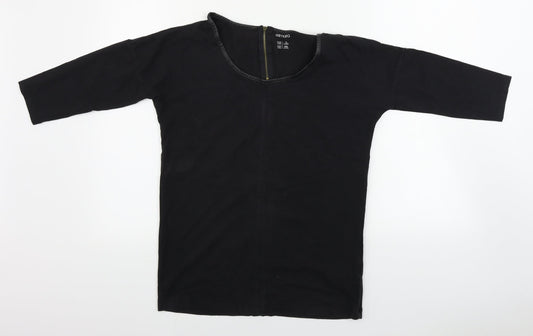 Womens UK Size S ESMARA Black Basic T-Shirt