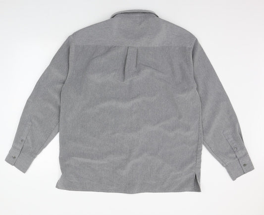 Mens UK Size XL Peter Werth Grey Button-Up Long Sleeve Casual Shirt