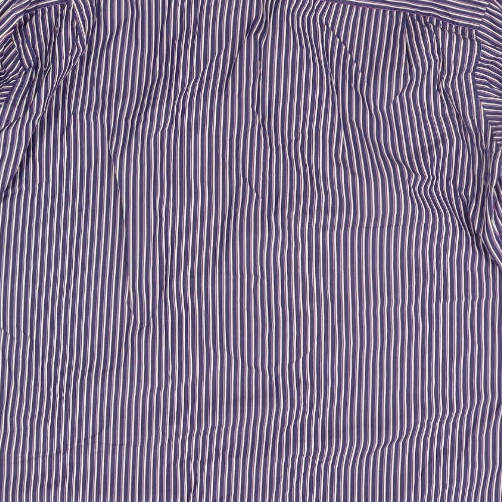 SAND Mens Blue Striped Button-Up Size XL