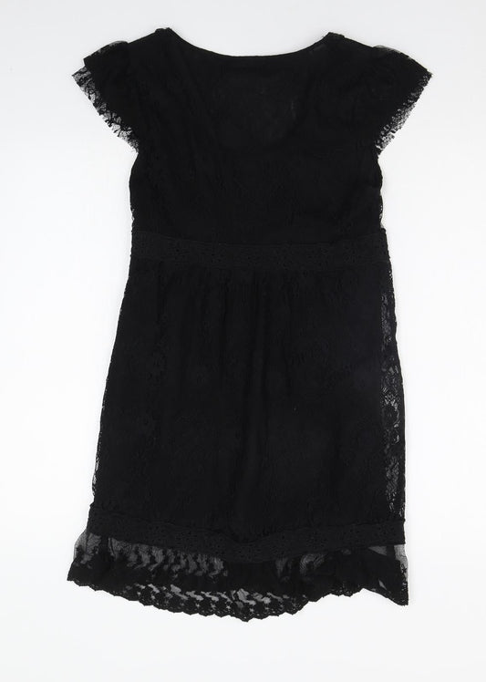 Miss Selfridge Womens Black A-Line Size 10