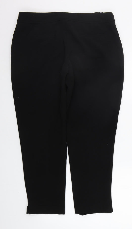 Womens UK Size 14 Debenhams Regular Fit Black Trousers
