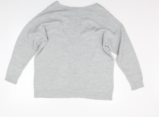 Womens UK Size M Topshop Grey Pullover Jumper