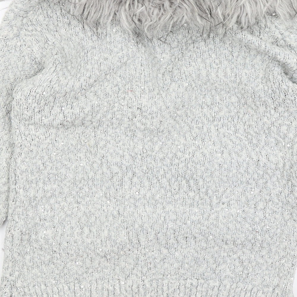 George Womens Grey Wrap Jumper Size 8