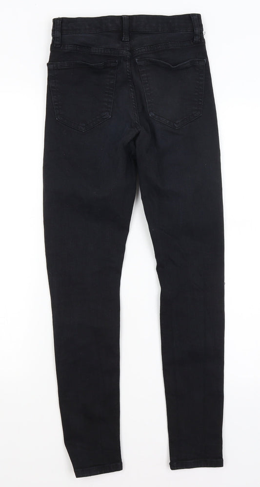 Womens UK Size 25 in Topshop Regular Fit Skinny Black Jeans
