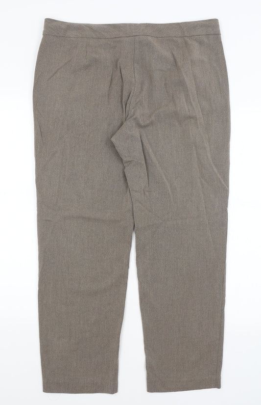 Womens UK Size 16 M&S Regular Fit Brown Trousers