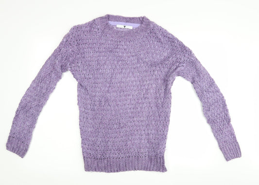 Womens UK Size 8 very Purple Henley Jumper