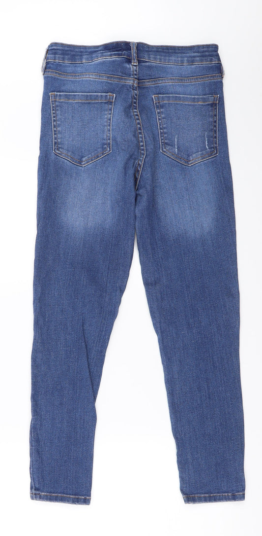 F&F Womens Blue Denim Skinny Jeans Size 10 L25 in