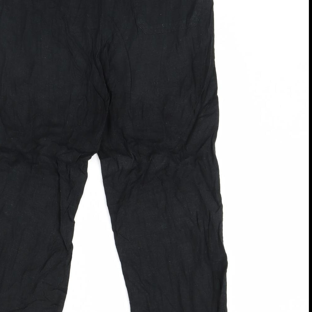 Womens UK Size 32 m&s Regular Fit Black Trousers