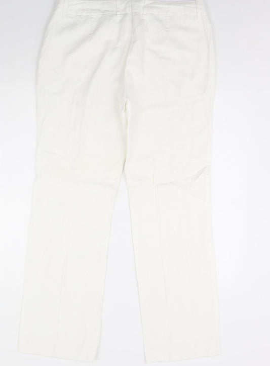 Womens UK Size 14 H&M Regular Fit Ivory Trousers