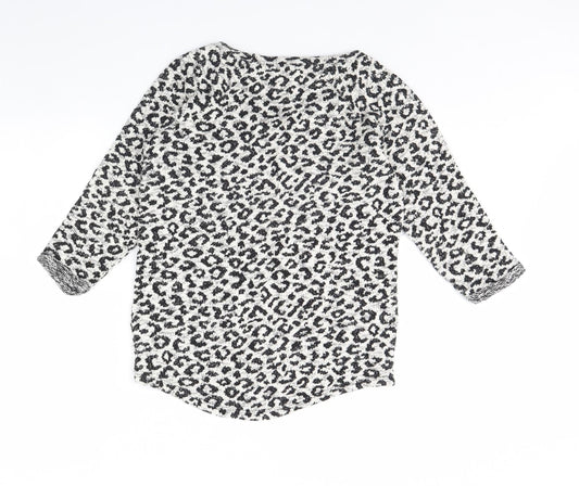 TU Womens Grey Animal Print Pullover Jumper Size 8