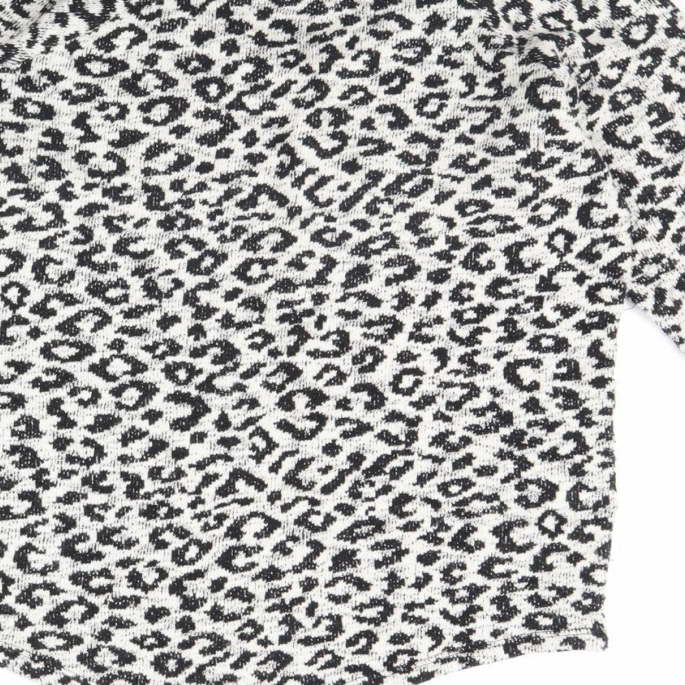 TU Womens Grey Animal Print Pullover Jumper Size 8